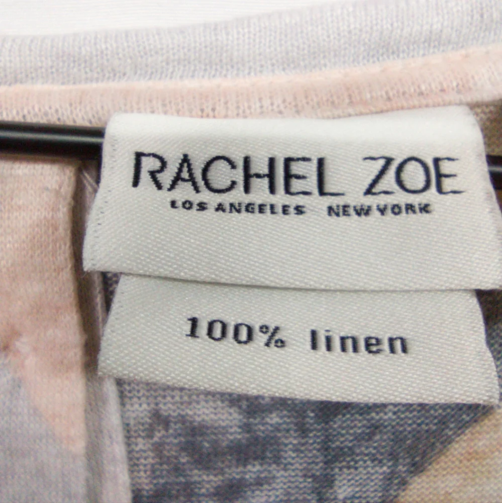 Rachel Zoe 100% Linen Artsy Top Womens XL Multicolor Boho Retro Coastal Tropical - Picture 8 of 9